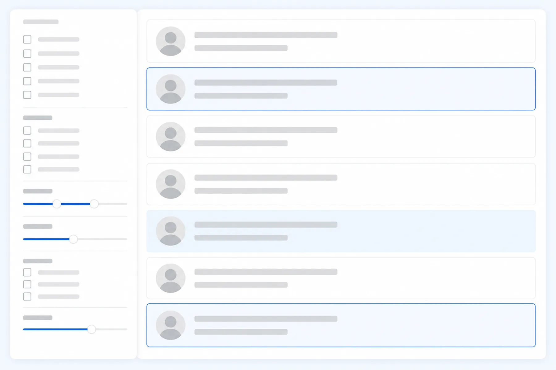 Sales Navigator szűrőfelület mockup